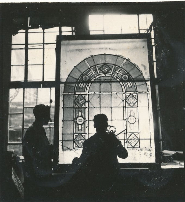 Atelier vitrail 5 contacts argentiques 6 x 5,5 maître verrier maquette carton