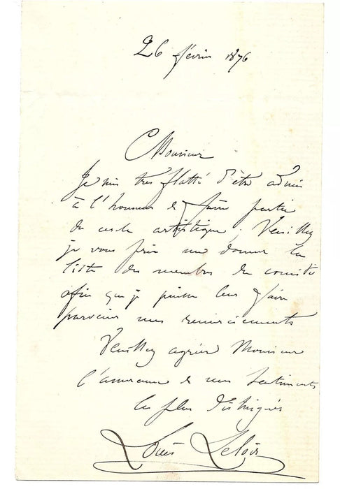 beau lot Louis LELOIR peintre et illustrateur 5 lettres autographes 2 à Castrie