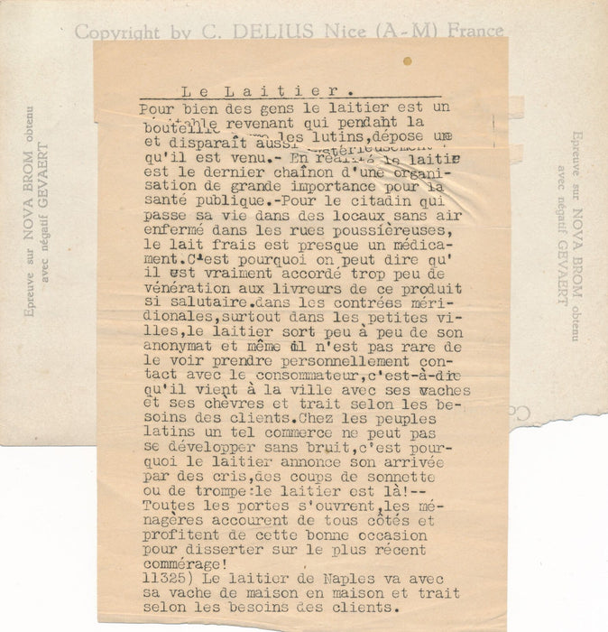 laitier Naples vache traite lait photo photographie époque argentique Italie