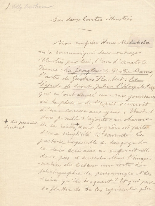 SULLY PRUDHOMME sur l'illustration textes littéraires manuscrit autographe signé