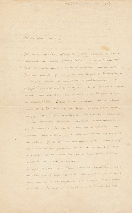 Henri BARBUSSE lettre autographe signée  féodalisme Allemagne politique Payot 
