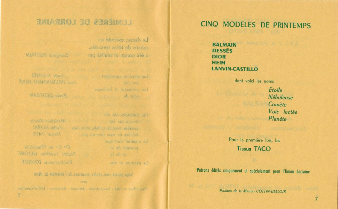 Suzanne BERTILLON décoratrice invitation Union Lorraine Wendel Balmain Dior ...