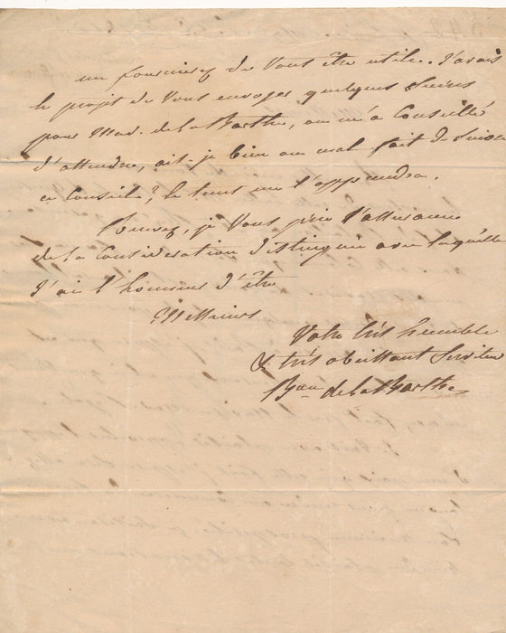 LA BARTHE Martinique FOUACHE traite paix colonie lettre autographe signée 1815