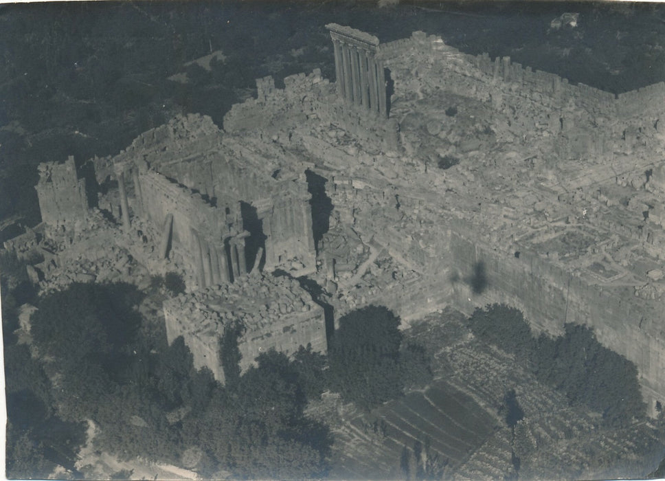 Ruines temples romains Baalbek c. 1929 photo photographie vintage
