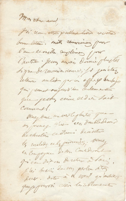 Félix PYAT prison Victor Considérant presse lettre autographe signée 1846 
