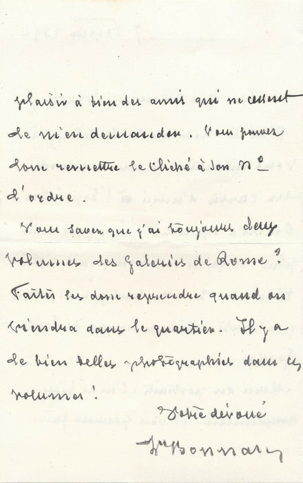 Léon BONNAT à Gaston Braun lettre autographe signée ses portraits sont demandés 