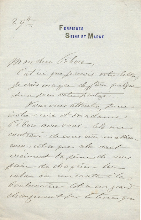 Marine Charles DUPERRE Febvre 2 lettre autographe Légion d'honneur amiral