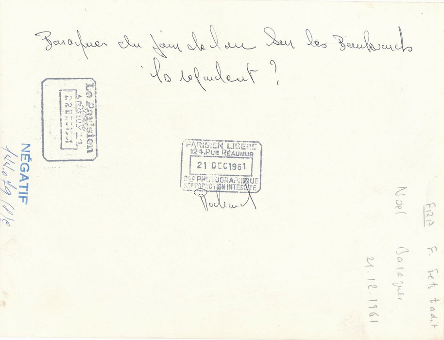 Baraques Noël Paris 1961 photo photographie foule