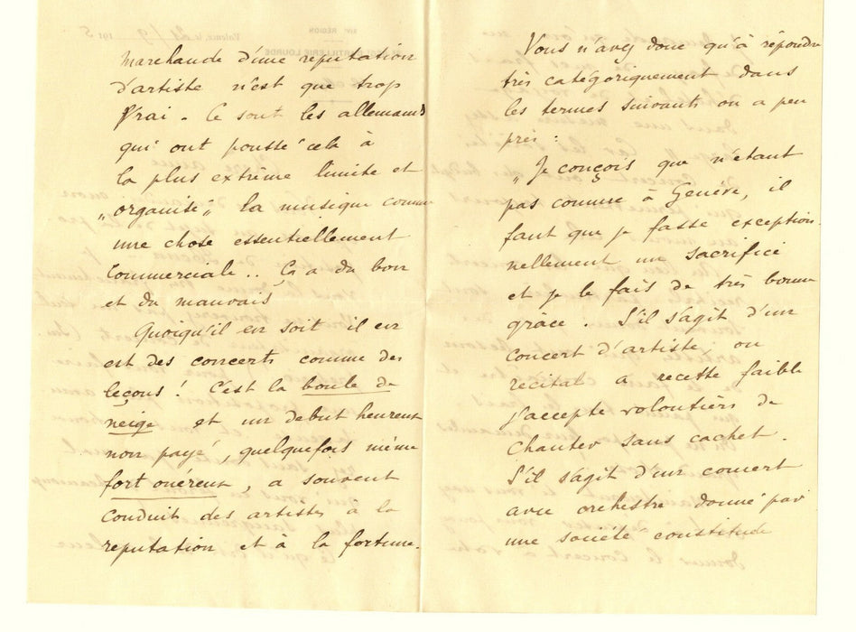 Georges Martin WITKOWSKI intéressante lettre économie spectacle autographe Lyon