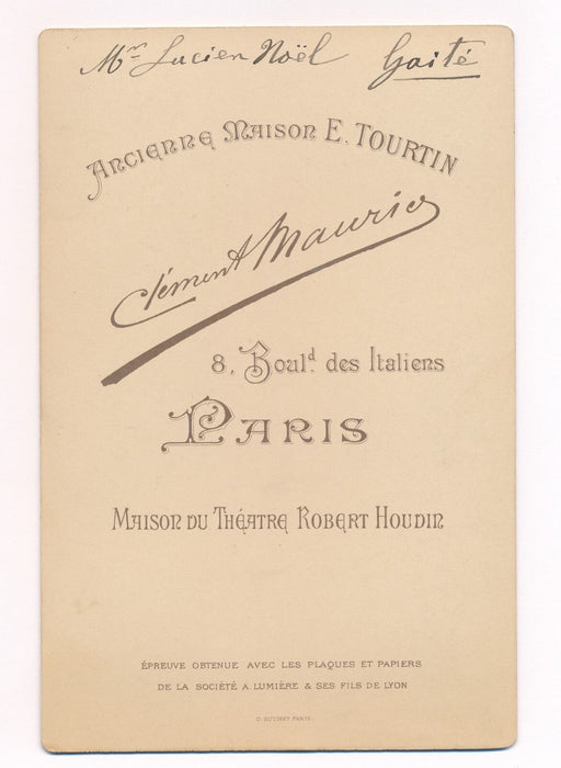Baryton opéra Lucien NOËL photographie signée albumine carte cabinet
