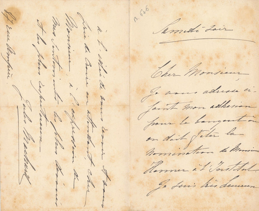 peintre Jules MACHARD 2 lettre autographe signée Henner tableaux titres