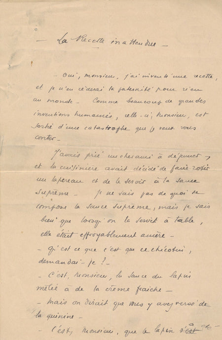Pierre BONARDI manuscrit ET 2 lettre autographe signée Corse Recette inattendue