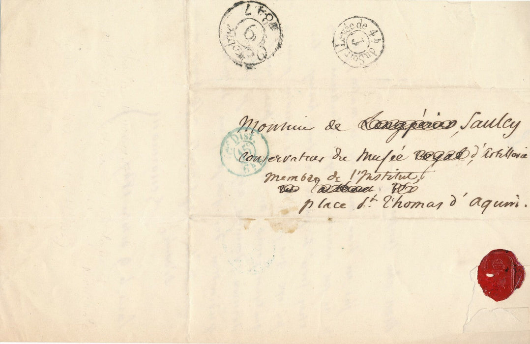 Charles LENORMANT archéologue Lettre autographe signée à Félicien de Saulcy