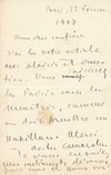 Jean MORÉAS 2 autographes lettre poésie escrime