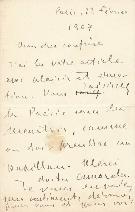 Jean MORÉAS 2 autographes lettre poésie escrime