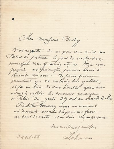 Henri LEHMANN 3 lettres autographes signées sur Repos, Ventura Sarah Tobie