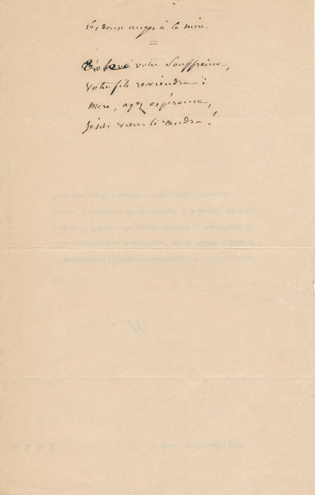 Poème autographe de Jules BUFFET vers 1860 9 strophes et imprimés poésie