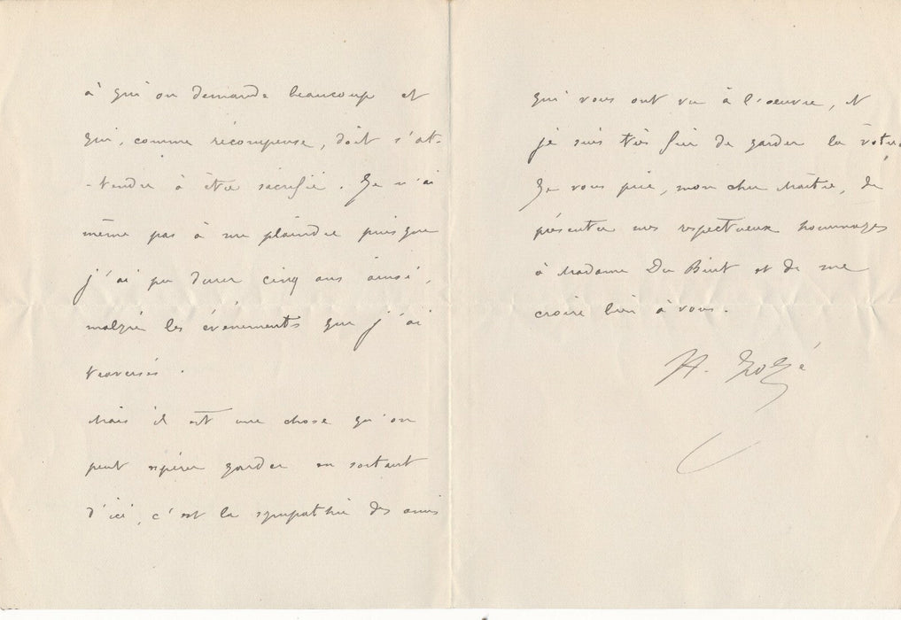 Henri LOZÉ lettre autographe signée préfet police démission serviteur Etat