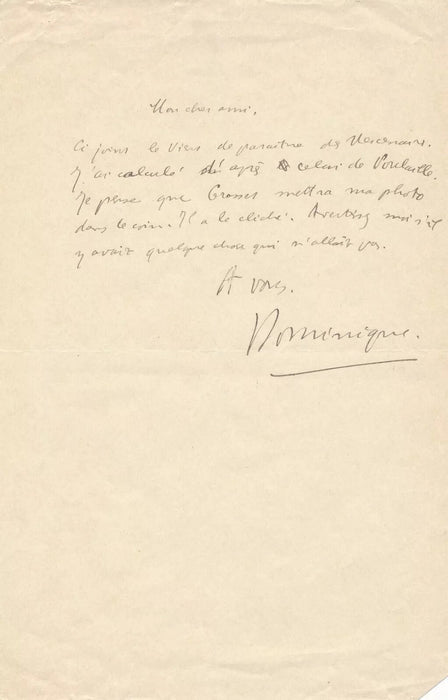 Corse Pierre DOMINIQUE 5 lettres autographes à son éditeur. Bel ensemble !
