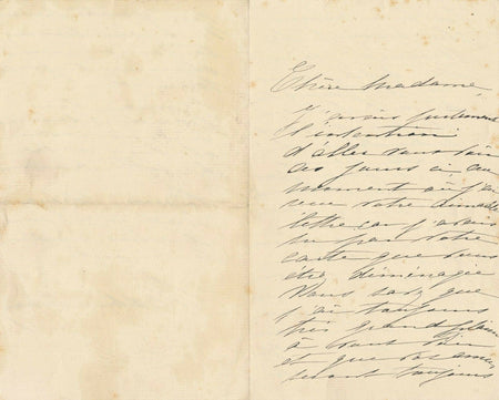 Madeleine LEMAIRE peintre lettre autographe signée amies les bienvenues