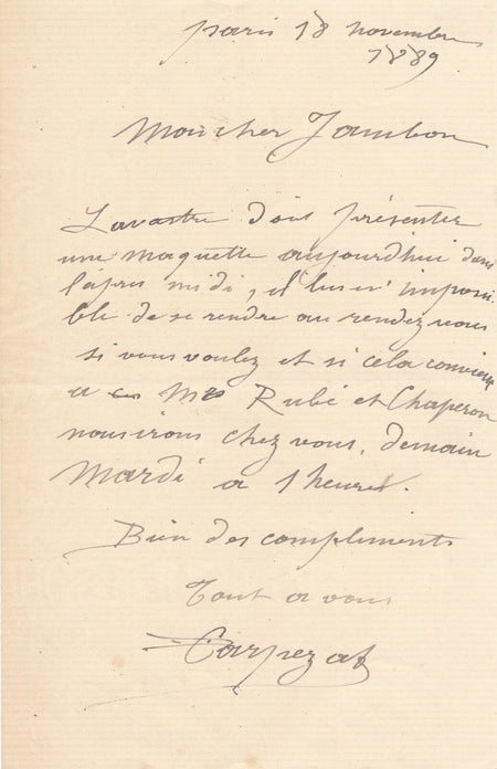 CARPEZAT peintre décors théâtre opéra 2 lettres autographes signée Lavastre Rubé