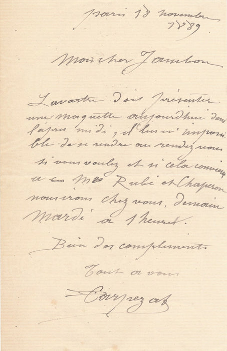 CARPEZAT peintre décors théâtre opéra 2 lettres autographes signée Lavastre Rubé