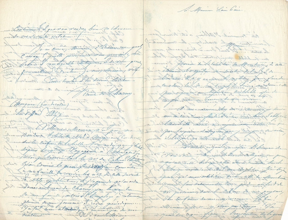 Charny amateur Louis Paris Napoléon Antoine Auvray 6 lettres  et 2 manuscrits