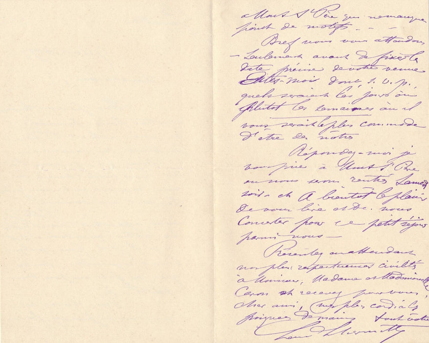 Léon LHERMITTE invite Albert Caron venir peindre lettre autographe  Mont St Père