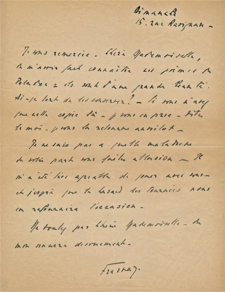 Théâtre Pierre FRESNAY (1897-1975), acteur poésie lettre autographe Polabes 
