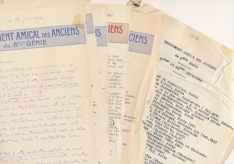 Militaria 1re GUERRE 1914-1918 8e régiment Génie 28 pages CARNET autographe