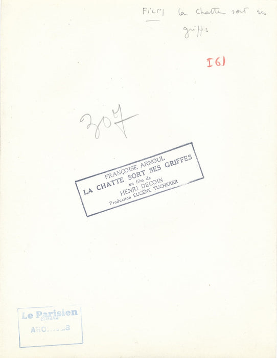 Françoise ARNOUL actrice photo photographie La chatte sort ses griffes cinéma