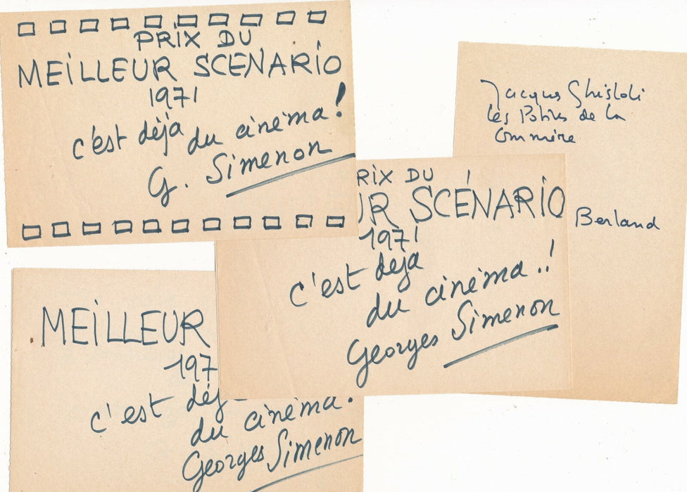 Cinéma Pierre Léaud manuscrit entretien et divers autographes prix Siménon