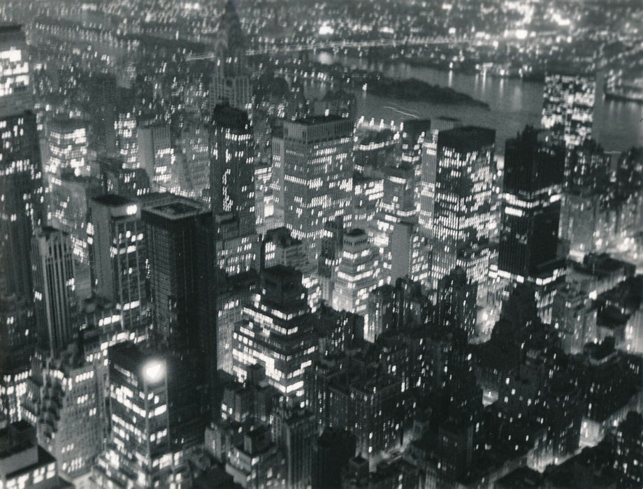 New-York nuit 2 tirages époque photo photographie architecture v. 1960