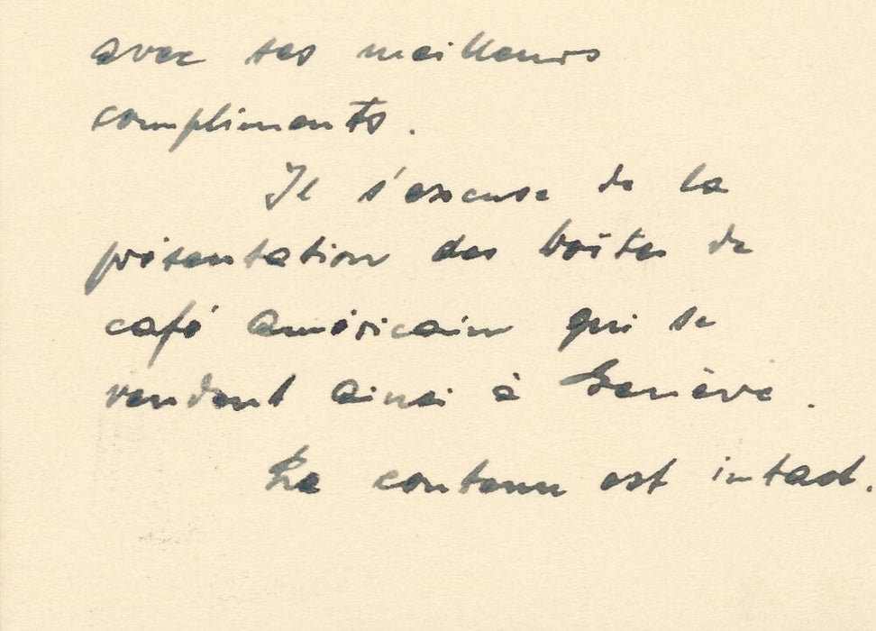 Lt colonel Otto WEIL décédé en 1963 carte autographe amusant Suisse