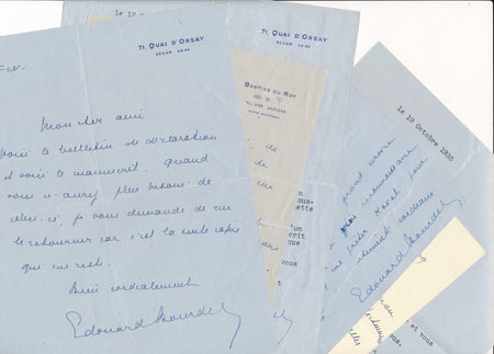 théâtre Edouard BOURDET 4 lettres autographes signées 2 lettres signées 4 cartes