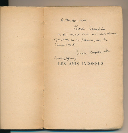 Jules SUPERVIELLE Les amis inconnus 1934 EO  dédicace signée autographe