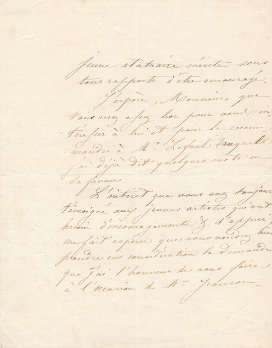 Pierre SIMART sculpteur Aude défend Jeanson lettre autographe signée