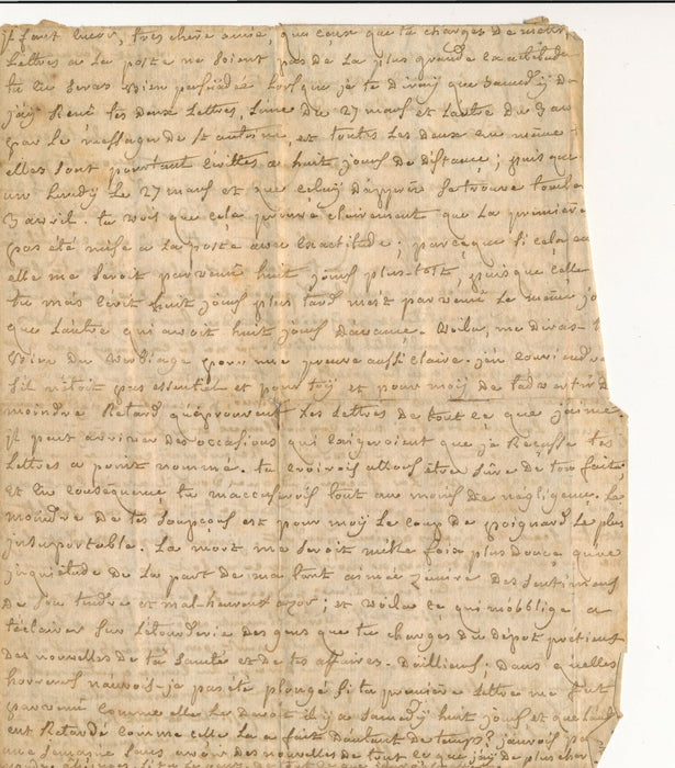 Lettre manuscrite adressée à « comtesse Murinais rue hôtel Poitou au Marais