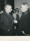 Georges Bidault avec le révérend père Lepoutre photographie argentique d'époque