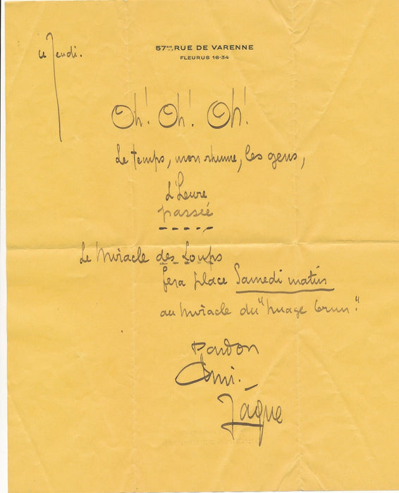 JAQUELUX Lucien correspondance 10 lettres avec Félicien CHAMPSAUR