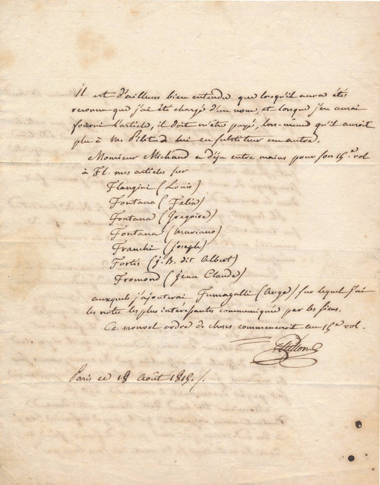 Histoire Religion abbé Guillon lettre autographe signée à Michaud biographie 