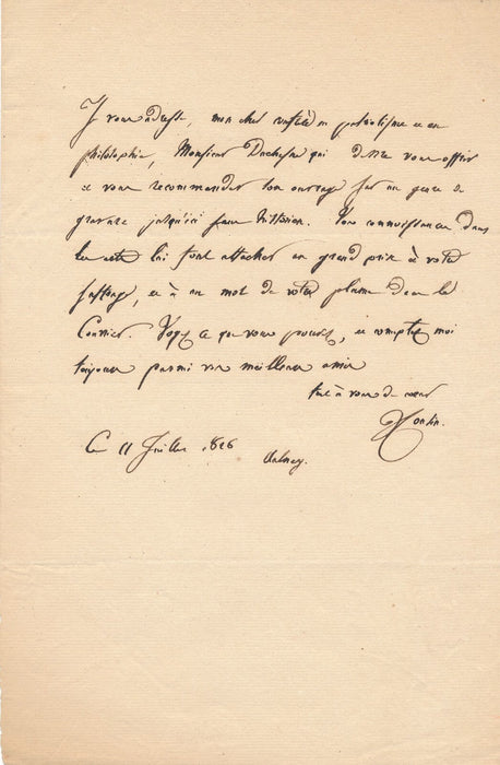 Victor COUSIN à Keratry nouvel ouvrage Jean Duschesne gravures lettre autographe