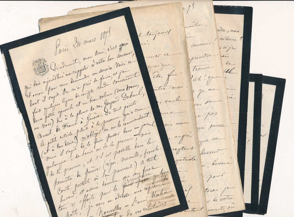 Francisque de BIOTIÈRE 27 lettres autographes signées à Eugène de LA COTTIÈRE