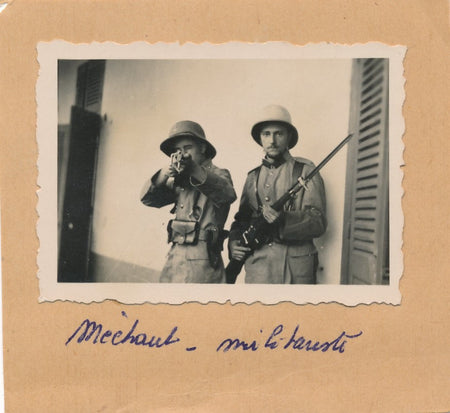 snapshot humour soldat militarisme argentique amateur albumine Photo