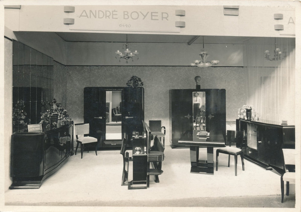 Boyer ébeniste salon 6 photographies argentique époque 1937-1938 mobilier meuble