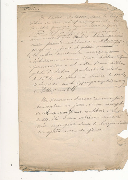 L. CAUSSE libraire éditeur belge Bruxelles ex libris authentification autographe