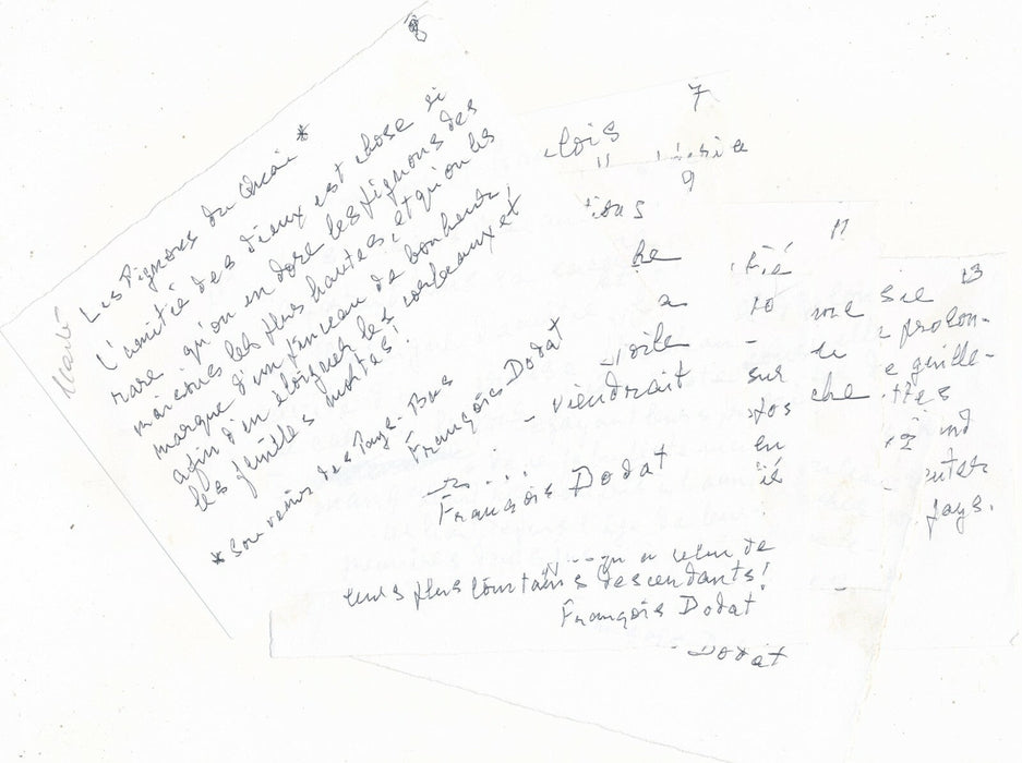 François DODAT lettre autographe signée ET recueil autographe poèmes Main Ami