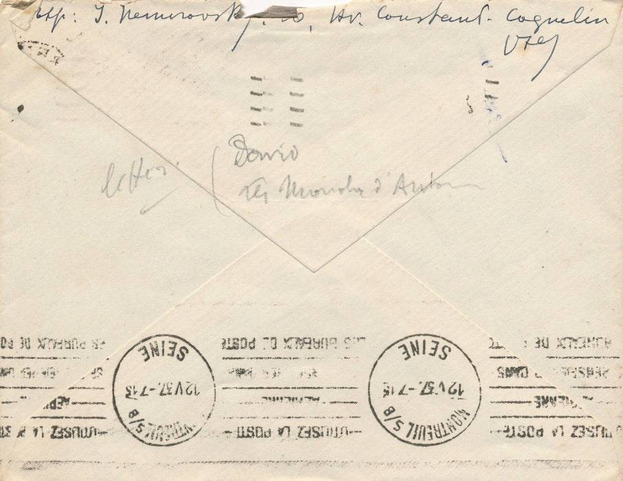 Russe Irène Némirovsky lettre autographe signée 1937 Mouches d'Automne