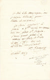 THÉNARD chimiste rendez-vous à Pierre Genty de Bussy lettre autographe Thenard