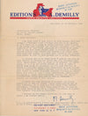 A. DEMILLY éditeur New York  france combattante 3 lettres  en têt autographe